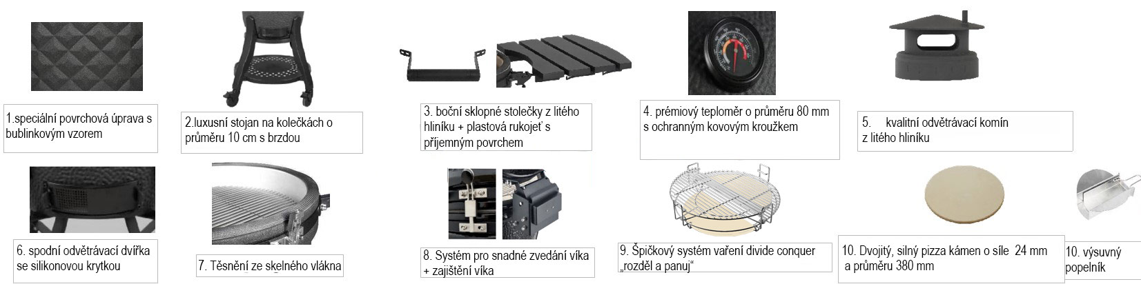 rozpis příslušenství keramického grilu